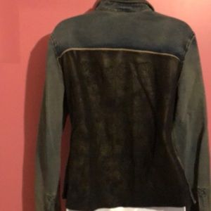 Liberty Garden JEAN shirt w/ leather look back
